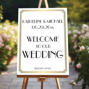 Poster Símbolo de Recepção de casamento de Deco de Arte B
