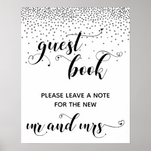 Poster Símbolo de Recepção de Livros Convidados Silver Co