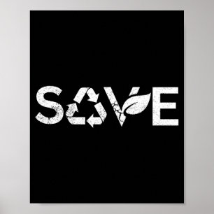Poster Símbolo de reciclagem Salve a Terra Terra Ecológic