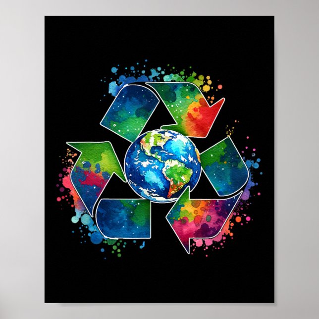 Poster Símbolo de reciclar com a Terra apoiando a Eve do  (Frente)