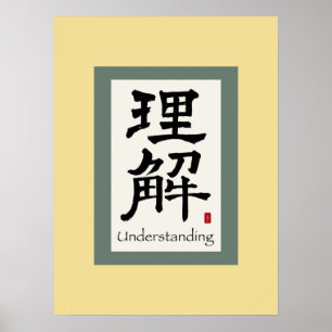 Póster Símbolo de rolagem chinês para compreensão