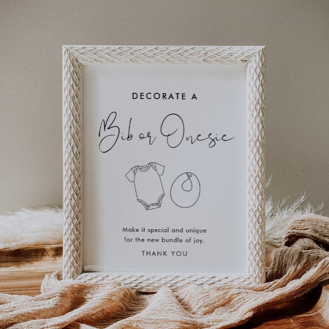 Poster Símbolo de roupa de bebê e Bib decorados STELLA (Criador carregado)