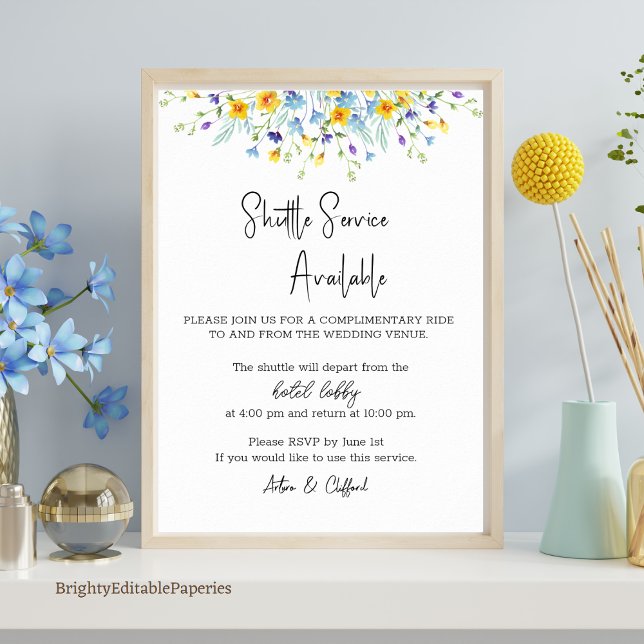 Poster Símbolo de Serviço de Flores Selvagem Modelo (Criador carregado)