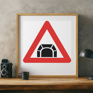 Poster Símbolo de Sinal de Estrada do Túnel
