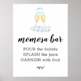 Poster Símbolo de Tema de Contato de Aquarela do Bar Momo