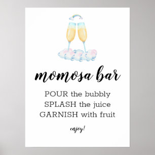 Poster Símbolo de Tema de Contato de Aquarela do Bar Momo