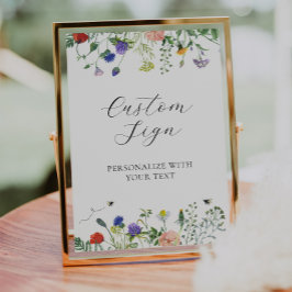 Poster Símbolo de Texto Personalizado para Campos de Flor