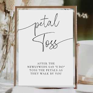 Poster Símbolo de Tosse Petal Simples de Casamento de Cal