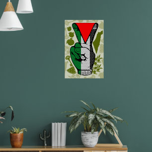 Poster Símbolo de triângulo vermelho de resistência à mão