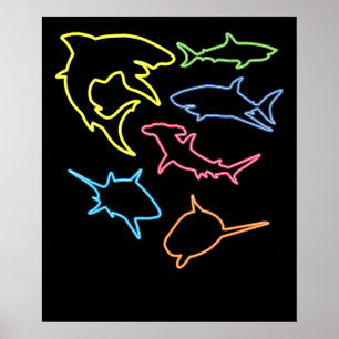 Poster Símbolo de tubarão - Presentes de pasto de tubar