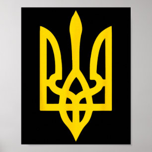 Poster Símbolo do Brasão da Bandeira Ucraniana Logo Ucrân