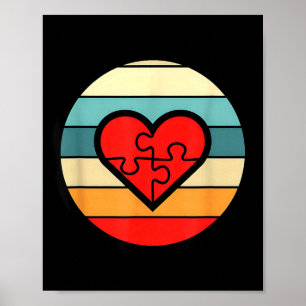 Poster Símbolo do coração do puzzle de conscientização so