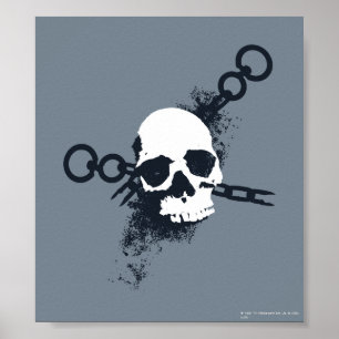 Póster Símbolo do crânio do necromante