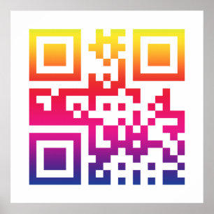 Póster Símbolo do ☮ da paz -- Código de QR