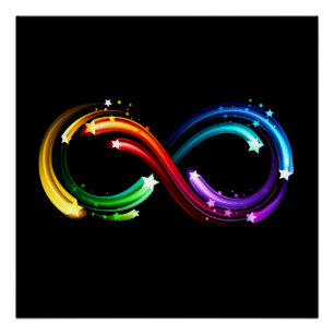 Póster Símbolo do infinito de cometas arco-íris