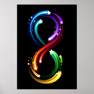 Poster Símbolo do infinito de cometas arco-íris