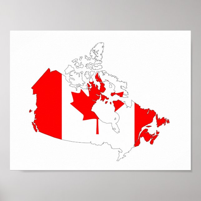 Póster símbolo do mapa de forma do mapa do canadá (Frente)