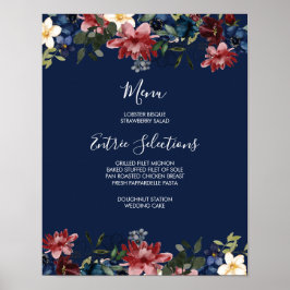 Poster Símbolo do Menu do Marinho Burgundy