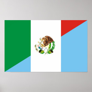 Póster símbolo do país da bandeira de México guatemala