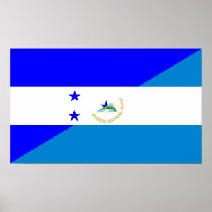 Póster símbolo do país da bandeira honduras nicaragua