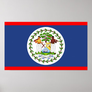Póster Símbolo do país de bandeira Belize