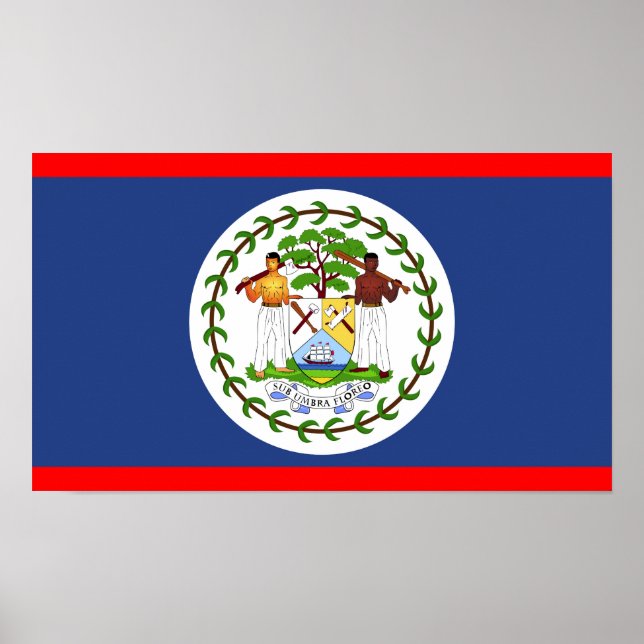 Póster Símbolo do país de bandeira Belize (Frente)