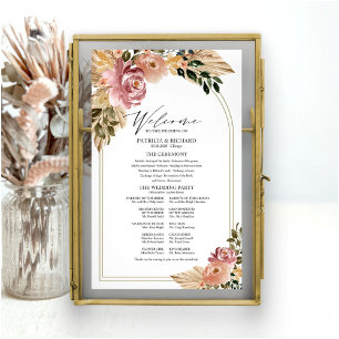 Poster Símbolo do Programa de Casamento Floral Boho