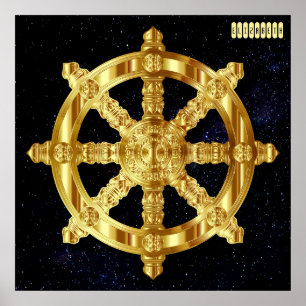 Poster Símbolo dourado do budismo e da hinduísmo da rod