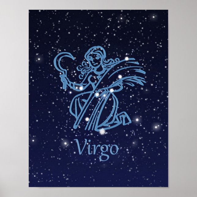 Poster Símbolo e constelação do Virgo Zodiac (Frente)