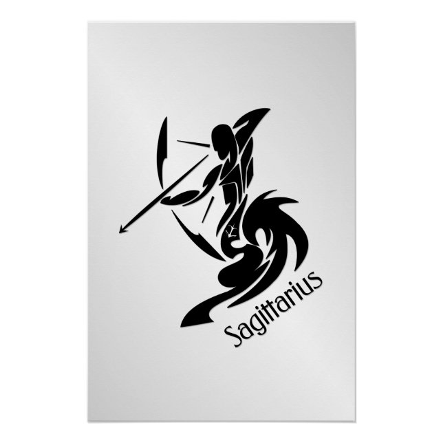Póster Símbolo e Sinal Zodiac Sagitário (Frente)
