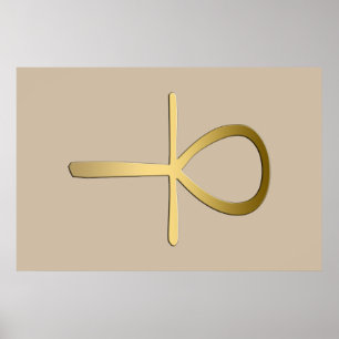 Póster Símbolo egípcio transversal de Ankh