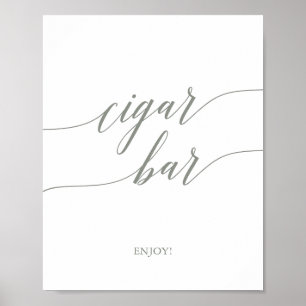 Poster Símbolo Elegante de Bar de Caligrafia Verde