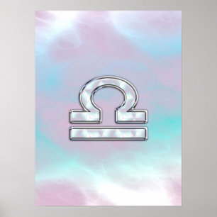 Póster Símbolo Elegante Libra Zodíaco Mãe de Estilo P