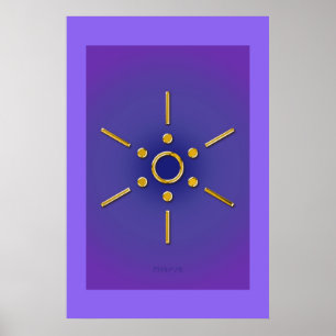 Poster Símbolo Elomin / ouro azul violeta