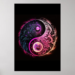 Poster Símbolo espiritual chinês Yin e Yang
