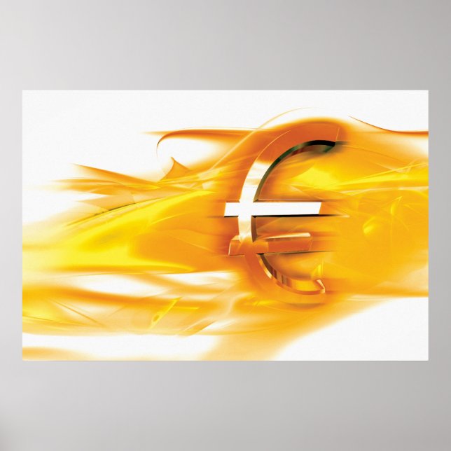 Poster Símbolo euro-ouro (Frente)
