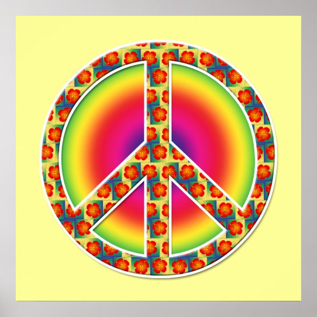 Póster Símbolo Floral Peace (Frente)