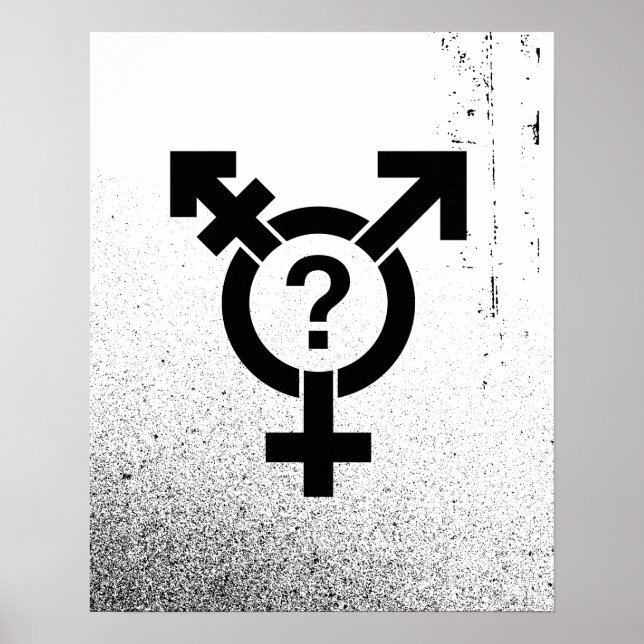 PÓSTER SÍMBOLO GENDERQUEER PRETO (Frente)