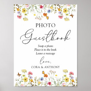 Poster Símbolo Guestbook de Foto de Casamento de Bóvora W