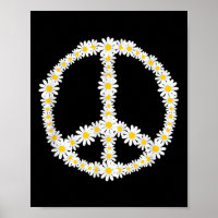 Símbolo Hippie Flores Logotipo Anti-Guerra Disies