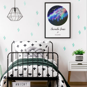 Poster Símbolo Horoscópio de Constelação Azul Sagitário P