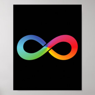 Poster Símbolo Infinito Arco-Íris Neurodive de Consciênci