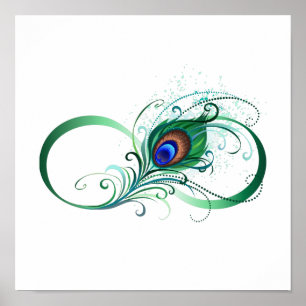 Poster Símbolo Infinito com Pavão