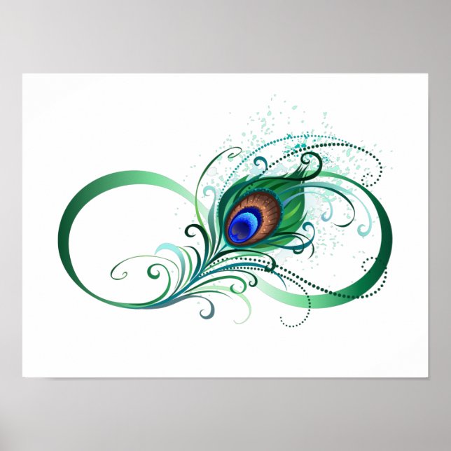 Poster Símbolo Infinito com Pavão (Frente)