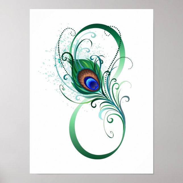Poster Símbolo Infinito com Pavão (Frente)