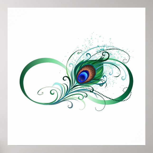 Poster Símbolo Infinito com Pavão (Frente)