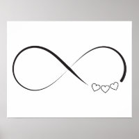 Símbolo infinito de corações