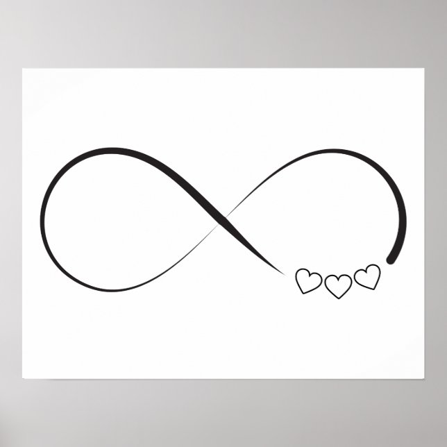 Póster Símbolo infinito de corações (Frente)