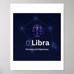 Poster Símbolo Libra Zodíaco Adesivo