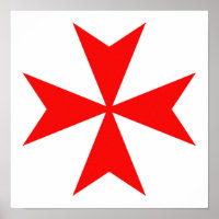 símbolo malta templar tricota vermelho cruz